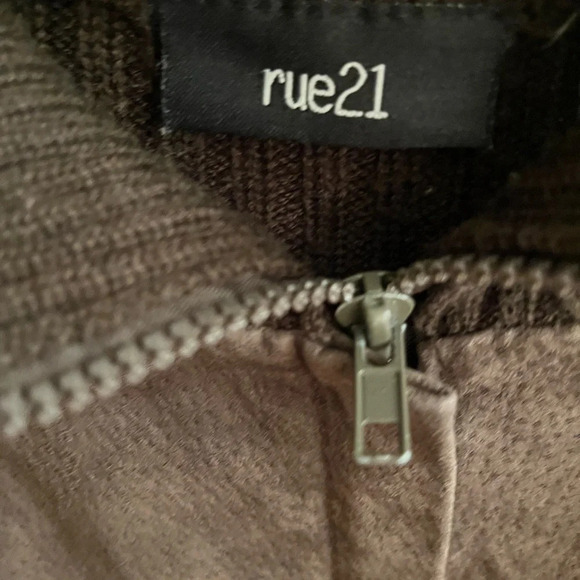 RUE21~VINTAGE~SUEDEBROWN SWEATER/JACKET~S-M - Picture 10 of 11